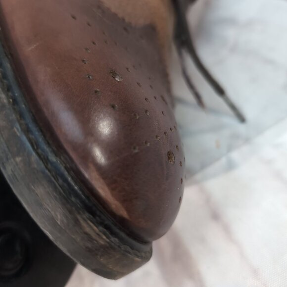 Massimo Dutti Brown Leather Wingtip Brogue Dress Shoes – Men’s EU 44 US 10.5–11 - Picture 7 of 12